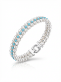 Alvpearl Equestrian Prestige Double-Row Pearl Bracelet - Handcrafted Double-Row 4-5mm Pearls with Diamond-Encrusted Horseshoe Buckle
