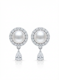 Sunflower Teardrop Pearl Earrings