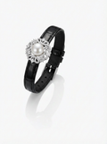 Alvpearl Solar Crown Pearl Dual-Use Bracelet - 10-11mm Giant Pearl on Genuine Calfskin Strap with Detachable Sunflower Motif