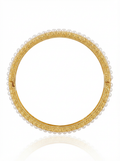Alvpearl Pearl-Inlaid Filigree Gold Bracelet - Handcrafted Filigree Metalwork with 3-3.5mm Natural Freshwater Pearls