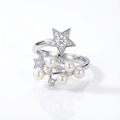Dreamy Starlight Freshwater Pearl Adjustable Ring