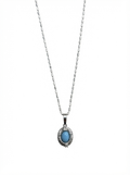Alvpearl Azure Bloom Turquoise & Pearl Layered Necklace - 2-in-1 Layered Design with 925 Sterling Silver and High-Porcelain Turquoise