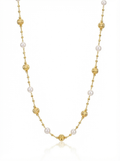 Freshwater Pearl & Cat's Eye Shimmer Lariat Necklace
