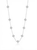 Lucky Clover Freshwater Pearl Lariat Necklace