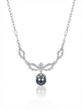 Retro Palace Crown Necklace with Exquisite Tahiti Pearl
