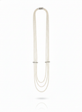 Alvpearl Triple-Layer Radiance Freshwater Pearl Necklace - Cascading 3-4mm Pearls in 925 Sterling Silver